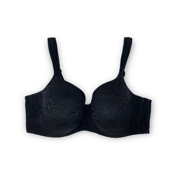 Lane Bryant Cacique Black Lace Overlay Full Coverage Underwire Bra Women Sz 42DD - Picture 1 of 8